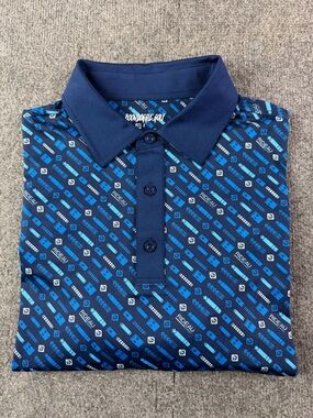 Boondoggle Golf Men’s Short Sleeve Golf Polo Shirt Size L Blue